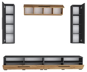 Living haaus Haga V19, Antracit/Stejar Wotan, L 240 cm