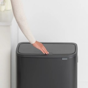Cos de gunoi Brabantia Bo Touch 1001274, 60 L, Deschidere lina, silentioasa si larga, Rezistent la amprente, Negru mat