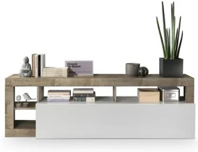 Comodă TV LENOR alb/maro