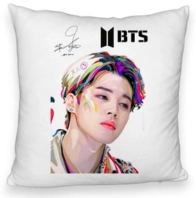 Perna Decorativa Fluffy BTS Jimin, 40x40 cm, Husa Detasabila, Burduf