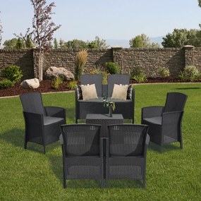 Set de mobilier de grădină Lima II cu 6 locuri, grafit