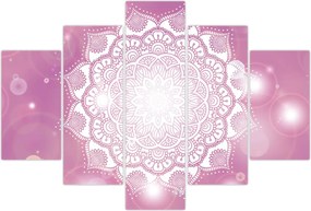 Tablou - Mandala pe fundal roz (150x105 cm)