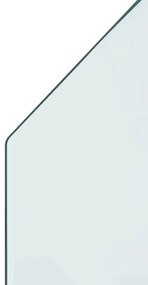 Placa de sticla pentru semineu, hexagonala, 80x50 cm 1, 80 x 50 cm