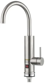 Baterie electrica instant chiuveta bucatarie pentru apa calda, cu afisaj, Inox, Hypo BELS4
