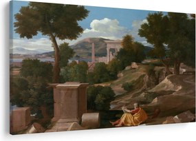 Tablou - Nicolas Poussin, Landscape with Saint John on Patmos, reproducere (90x60 cm)
