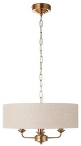Lustră pe lanț Endon 110723 HIGHCLERE 3xE14/40W/230V bej/alamă