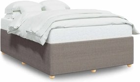 vidaXL Cadru de pat fără saltea, gri taupe, 140x200 cm, textil