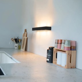 Aplică de perete alungită de design neagră 60 cm - Houx