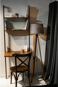 Biblioteca lemn, Seria A-620, Homs, negru/natur, 200 x 70 x 50 cm, lemn/metal,30283