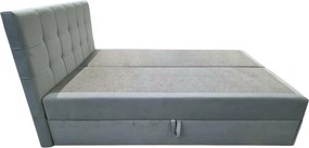 Pat boxspring tapitat DIRELIS TRINITY 180x200 cm gri Saltea: Saltea cu arcuri Bonell