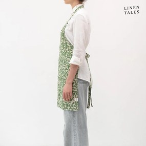 Șorț din in Evergreen Damask – Linen Tales