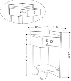 Noptieră SONY din stejar