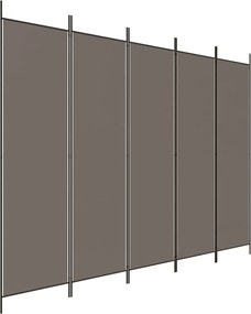 vidaXL Paravan de cameră cu 5 panouri, antracit, 250 x 220 cm, textil