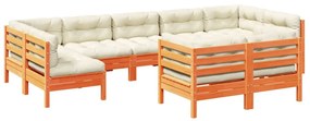 3299633 vidaXL Set mobilier de grădină cu perne, 9 piese, lemn masiv de pin