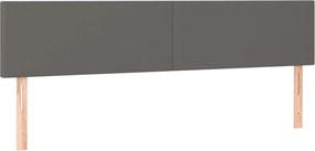 vidaXL Tăblii de pat, gri, 200x5x78/88 cm, piele ecologică