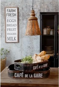 Semn decorativ de perete din lemn si metal "Farm Fresh", H81.5 cm
