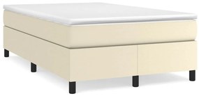 3121037 vidaXL Cadru de pat box spring, crem, 120x200 cm, piele ecologică