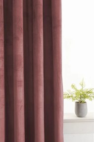 Draperie opaca ELVIO VELVET 140x250 cm, roz prafuit Agatat: Inele metalice