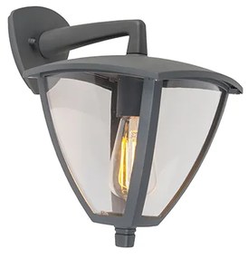 Lămpă de perete clasică pentru exterior Platar cu lumină în jos gri închis IP44