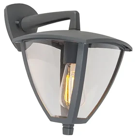 Lămpă de perete clasică pentru exterior Platar cu lumină în jos gri închis IP44