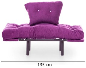 Fotoliu Extensibil Mocca, Violet, 95 x 70 x 85 cm