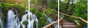Tablou - Lacurile Plitvice (cu ceas) (90x30 cm)