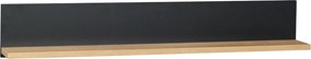 Polita SIRAN TYP 10, stejar lefkas/negru, DTD laminat, 120x18x20 cm
