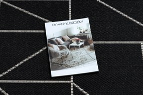 Covor sisal Floorlux 20605 negru si argint Triunghiuri, Geometric