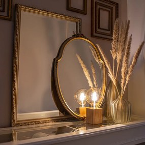 Lampă de masă rustică din lemn natural - Bloc