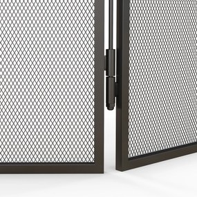 HOMCOM Paravan Pliant pentru Șemineu cu 3 Panouri, Paravan de Protecție din Metal, 96x1,3x56 cm, Negru | Aosom Romania