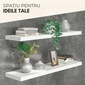 Poliță de perete FIGO + consolă, 90cm, alb Casaria