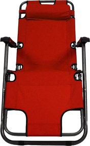 Sezlong Muhler C2078 1005235, 153 x 60 x 78 cm, Pana la 100 kg, Pliabil, Rosu