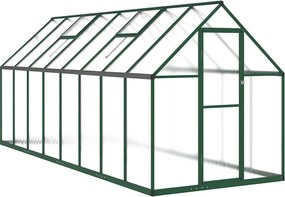 vidaXL Sere cu cadru de bază, verde, 445x169x195 cm, aluminiu