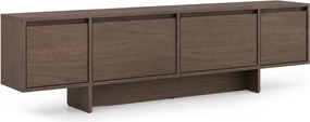 Dulap TV cu patru uși Zolia 180 cm na cokole - nuc elegant