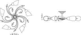 BRILAGI - Plafonieră WILLOW 5xE27/40W/230V Ø 75 cm bronz