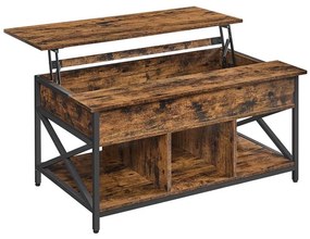 Masă de cafea NYRO cu blat rabatabil, maro/negru