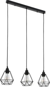 vidaXL Lustră, design diamant, negru, 3 becuri x E27