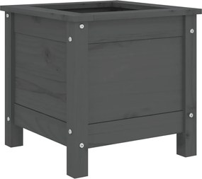 vidaXL Jardinieră de grădină, gri, 40x40x39 cm, lemn masiv pin