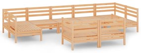 3083479 vidaXL Set mobilier de grădină, 10 piese, lemn masiv de pin