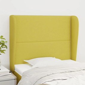 3117797 vidaXL Tăblie de pat cu aripioare, verde, 83x23x118/128 cm, textil