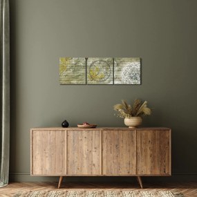 Tablou - Păpădii suflate de vânt (cu ceas) (90x30 cm)