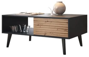 Măsuță de cafea WILLOW 46x104 cm negru/stejar artizan