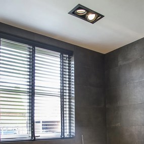 Set de 6 spoturi incastrate negre AR111 reglabile cu 2 lumini - Oneon