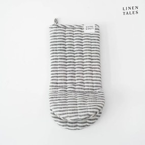 Mănușă de bucătărie din in Thin Black Stripes – Linen Tales