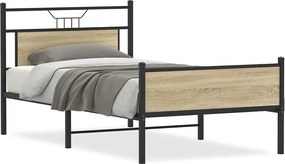 vidaXL Cadru pat fără saltea stejar sonoma 100x200 cm lemn prelucrat