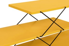 COMODA TV Zigzag, Alb - Gri - Galben - Stejar - Maro, 120 x 40 x 30 cm