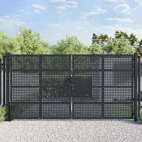 vidaXL Poartă de grădină, antracit, 400x175 cm, oțel