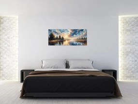 Tablou - Pictură cu soarele deasupra apei (120x50 cm)