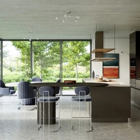 Lustră pe tijă Sollux SL.1441 LOOP 5xE27/15W/230V crom