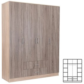 Dulap Miami 160x205 cm stejar York-stejar Sonoma